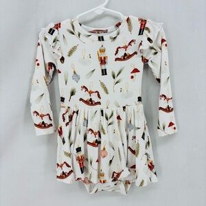 Monkeeroos Nutcracker Christmas Dress 12 18 Months Long Sleeve Ruffle Baby girl